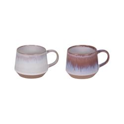 Coffret de 2 mugs Fuji 35 cl -  Décoré Rond Grès Table Passion 12x9 cm - multicolore Grès 3106232642869_0