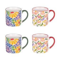 Coffret de 4 mugs Floral Muse 35 cl -  Décoré Rond Porcelaine Table Passion 12x8.5 cm - multicolore porcelaine 3106232390241_0