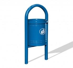Corbeille Vercors basculante 40L - Poubelle urbaine avec seau et pieds en acier Ø 60_0