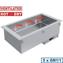 Élément bain marie 5 x gn 1/1 - à sec éléments bain-marie 1765x610xh405 - IN/BX18-PSC_0