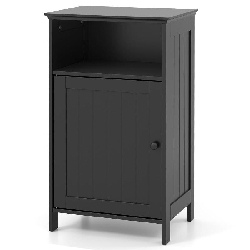 Helloshop26 - Meuble de salle de bain 40 x 30 x 70 cm avec étagère réglable et poignée métal style moderne en MDF noir 20_0012751 - noir métal 3_0