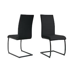 Möbilia Chaises cantilever, lot de 2 | Similicuir | Structure cantilever | L 42 x P 59 x H 97 cm | noir – noir - noir multi-matériau 21020061_0