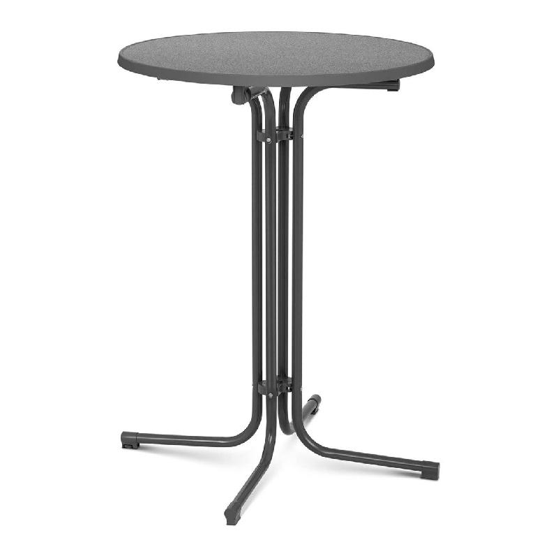 MANGE DEBOUT TABLE PLIABLE PLIANT DIAMÈTRE 80 CM GRIS 14_0002377_0