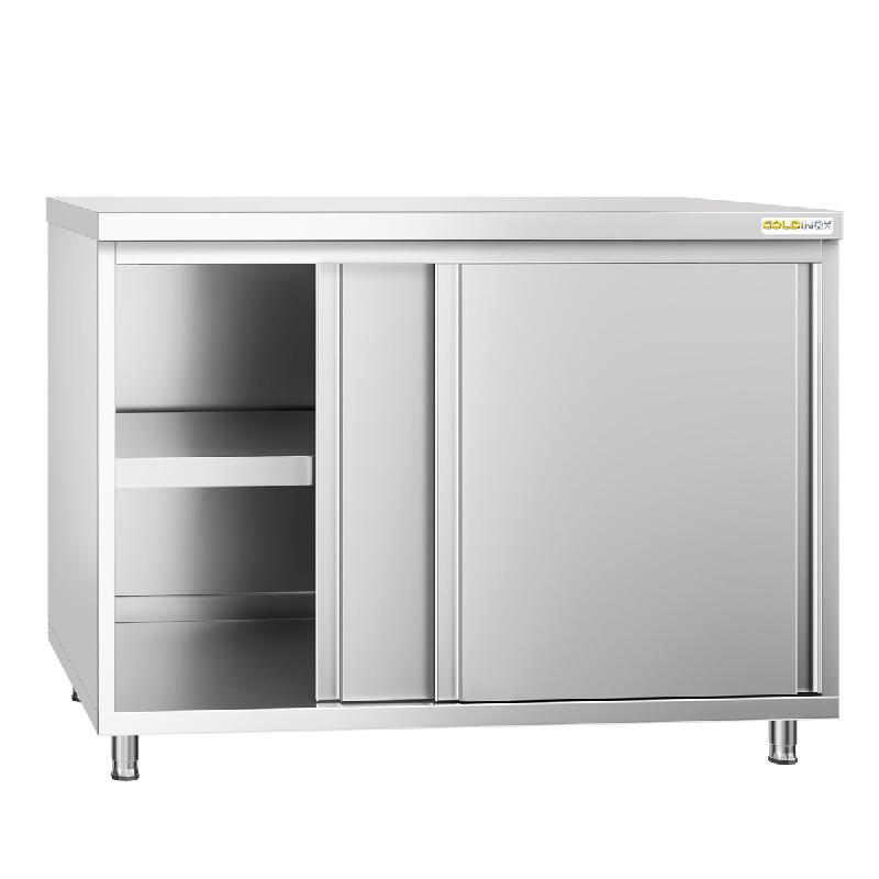 Meuble bas inox 1200 x 700 mm PREMIUM - GOLDINOX - gris inox 3701770810246_0