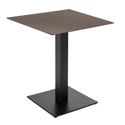 Oviala Business Table à manger 70 x 70 cm revêtement taupe - marron métal 113207_0