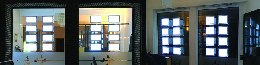 Porte affiche lumineux double face avec coins arrondis ou carrés