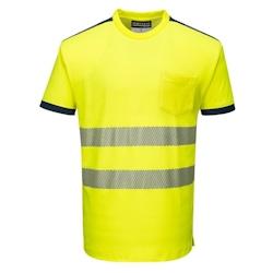 Portwest - Tee-shirt manches courtes PW3 HV Jaune / Bleu Marine Taille L - L 5036108309467_0