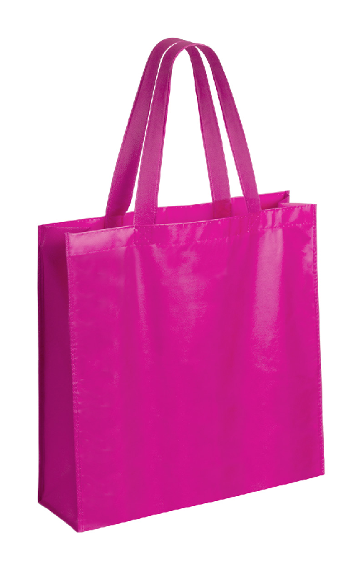 Sac shopping laminé non-tissé - 105 g/m² - Couleur fuchsia - Poids 55 g_0