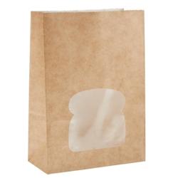 Sacs sandwich kraft recyclables noirs avec fenêtre Colpac (lot de 250) - VEFA382_0