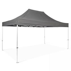 Oviala Business - Tente pliante 3x4,5m - Gris aluminium - Structure hexagonale 40mm - 300g/m² imperméable_0