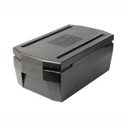 Thermo Future BoxGN 1/1 Deluxe, Boîte isotherme noire avec couvercle, poignées pratiques, 215 mm de profondeur, 37 litres, robuste, durable en EPP -_0