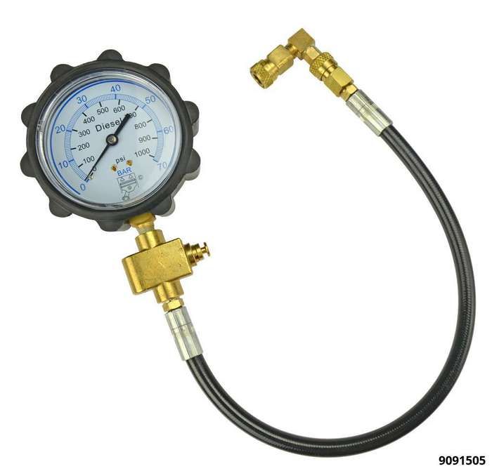 Uni Diesel - Compressiomètre Pichler - Manomètre 0-70 bar avec soupape de dépression et flexible 40cm_0