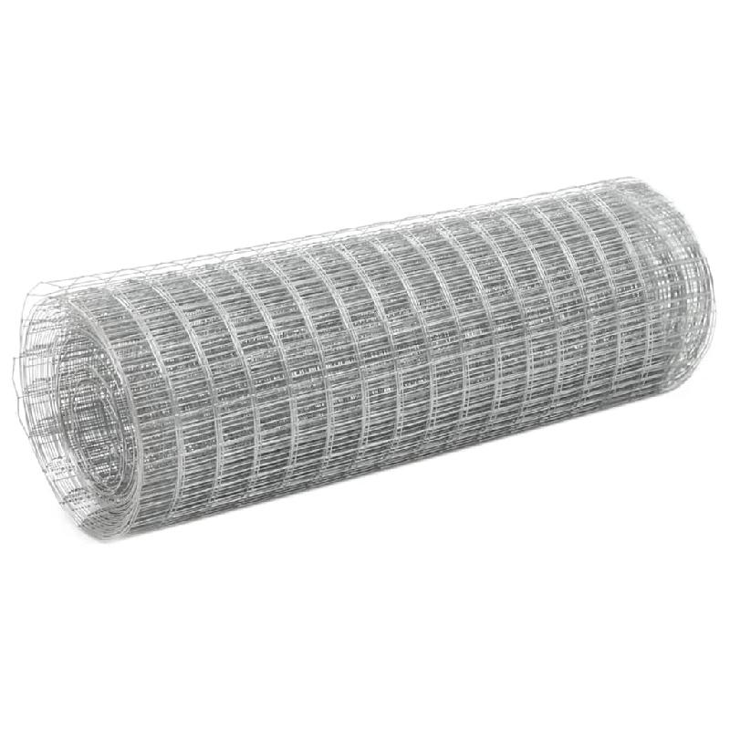 Vidaxl grillage pour volière acier galvanisé 25x0,5 m argenté 143618_0