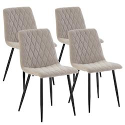 VS Venta-stock Pack 4 chaises Abril recouvertes de tissu beige - beige polyester I22081_0