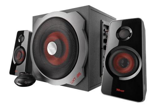 Enceinte Trust GXT 38 2.1 - Noir avec fil - 60 W RMS - Caisson de basse en bois XL - Design orienté jeu_0