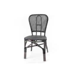 Chaise de bistrot Noir -   Bois Amadeus 50x57 cm - noir Bois massif 3520071803180_0