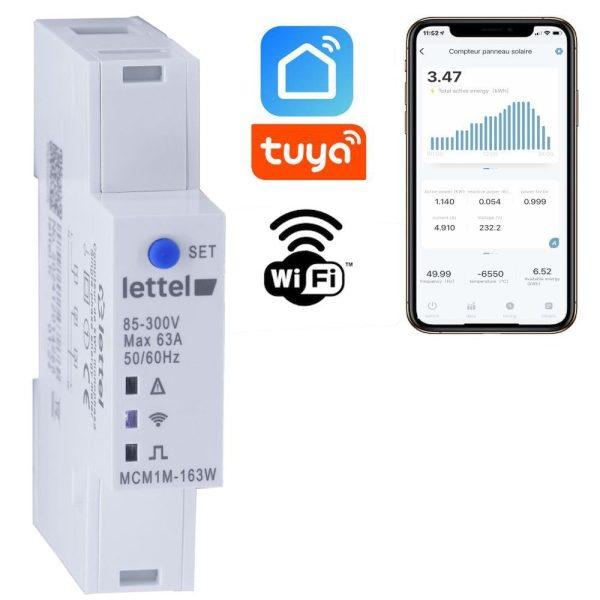 Compteur monophasé multimesure direct 63A. Com Wifi et appli smartphone. - LETTEL - MCM1M-163W_0