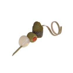 ECOLOMIQUE - 100 Pcs - Pique en bambou avec boucle - 9 cm, parfait pour le service élégant - ECO210BBTWIST9 - Bambou ECO210BBTWIST9_0