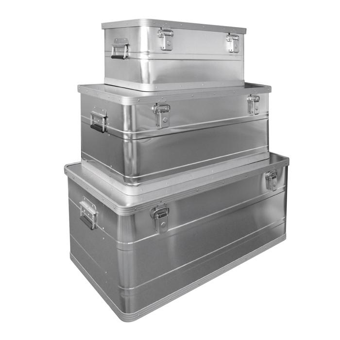 Ensemble 3 cantines  alu - coffres de chantier 45/90/140 litres_0