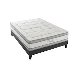 Ensemble   Matelas Mémoire de forme + Sommier Bois Mi-ferme 180x200 cm ROYAL HYPSOM - blanc Mousse à mémoire de forme 4VP.RO.K15.1820_0