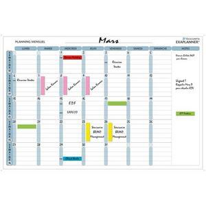 Exacompta Planning Mensuel Magnétique 90x59cm - Kit complet avec accessoires (57150E)_0