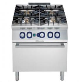 Fourneau gaz monobloc - 4 feux vifs 6 kW sur four convection gaz air pulsée - 24 kW - 391007_0