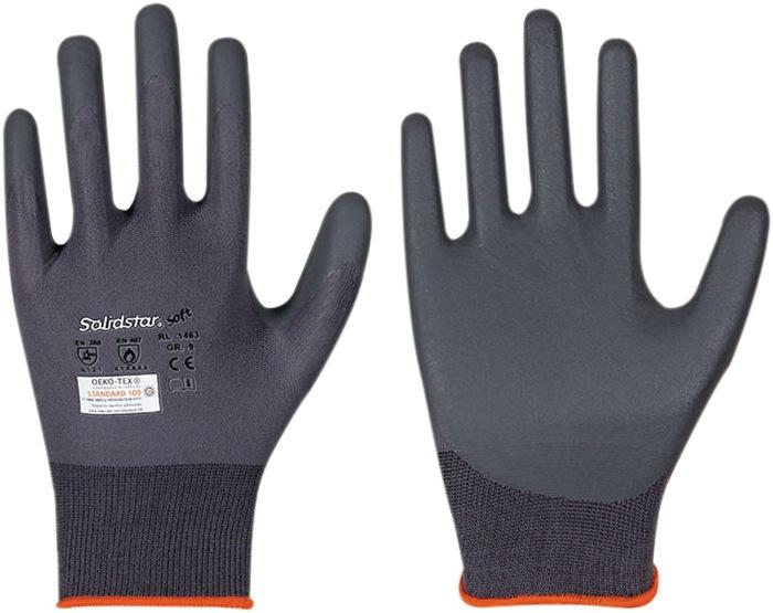 Gant Solidstar Soft 1463 taille 10 gris EN 388 catégorie EPI II nylon/élasthanne avec mousse de nitrile 12 LEIPOLD_0