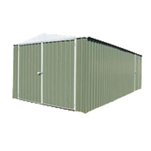 Garage simple métal / toit double pente / porte battante / vert / 3 x 5.96 x 2.06 m_0