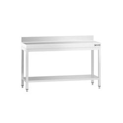 GGM Gastro Tables Inox de Travail Premium avec Dosseret et Etagère - Profondeur 600 mm - ATK146A - 4063326066354_0
