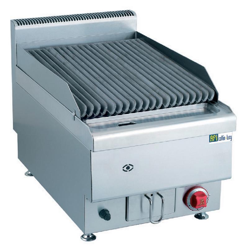 Grill pierre de lave gaz - gamme Top 650 - 400x650x475 - JUS-TRH-40 - tout inox avec tiroir de récupération des graisses_0