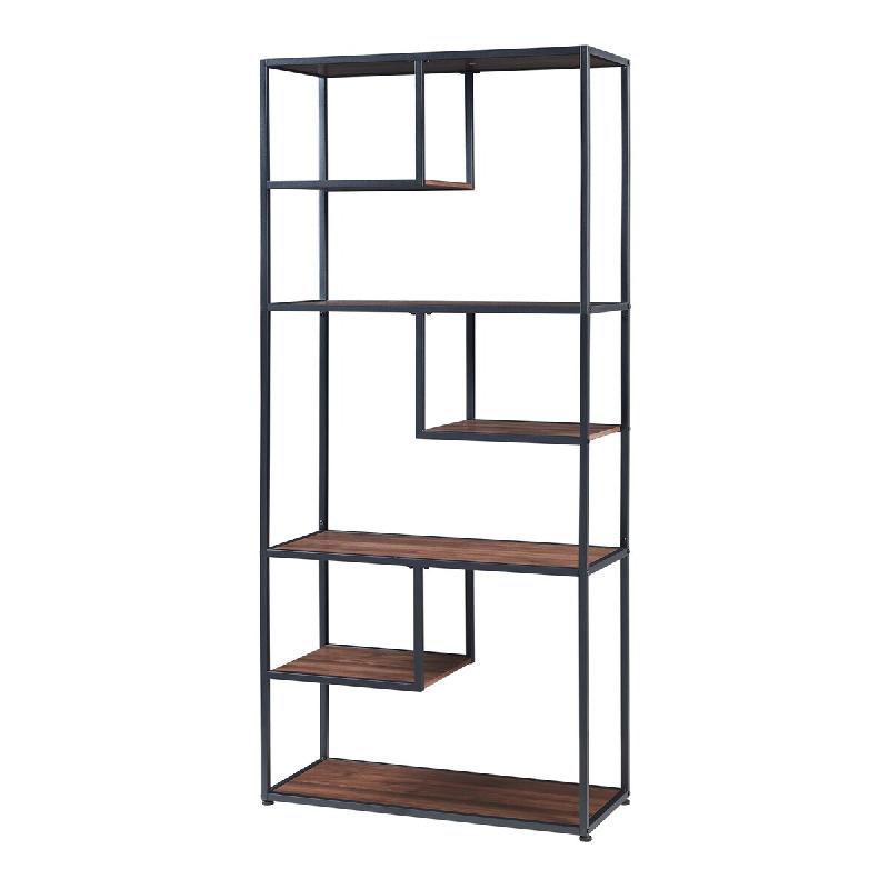 Helloshop26 - Étagère design intemporel salon chambre meuble de rangement autoportante diamètrestre 180 x 83 x 34 cm noir effet 03_0011160 - 300022_0