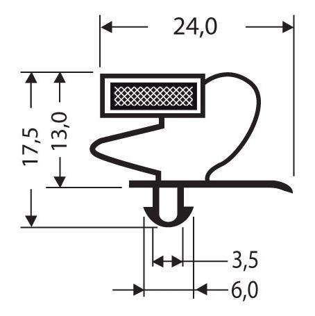 Joint pvc magnetique pour meubles frigos jpc-122_0