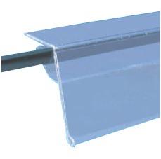 Porte étiquette pour tablette en verre - longueur 1000, 1250 et 1330 mm - Hauteur 5 à 10 mm - Transparent - Lot de 50_0