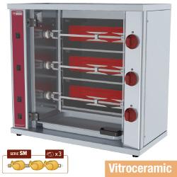 Rôtissoire à poulets vitrocéramique - 3 broches (9 poulets) - Small - RVE/3C-SM_0