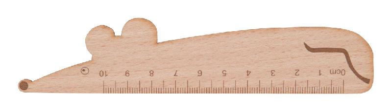 Règle en bois - Forme ludique pour enfant - Couleur naturelle - Poids 13,5 g_0