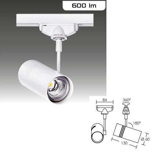 Spot blanc evoli led 8w 3000k 50° pour rail 1all aric_0