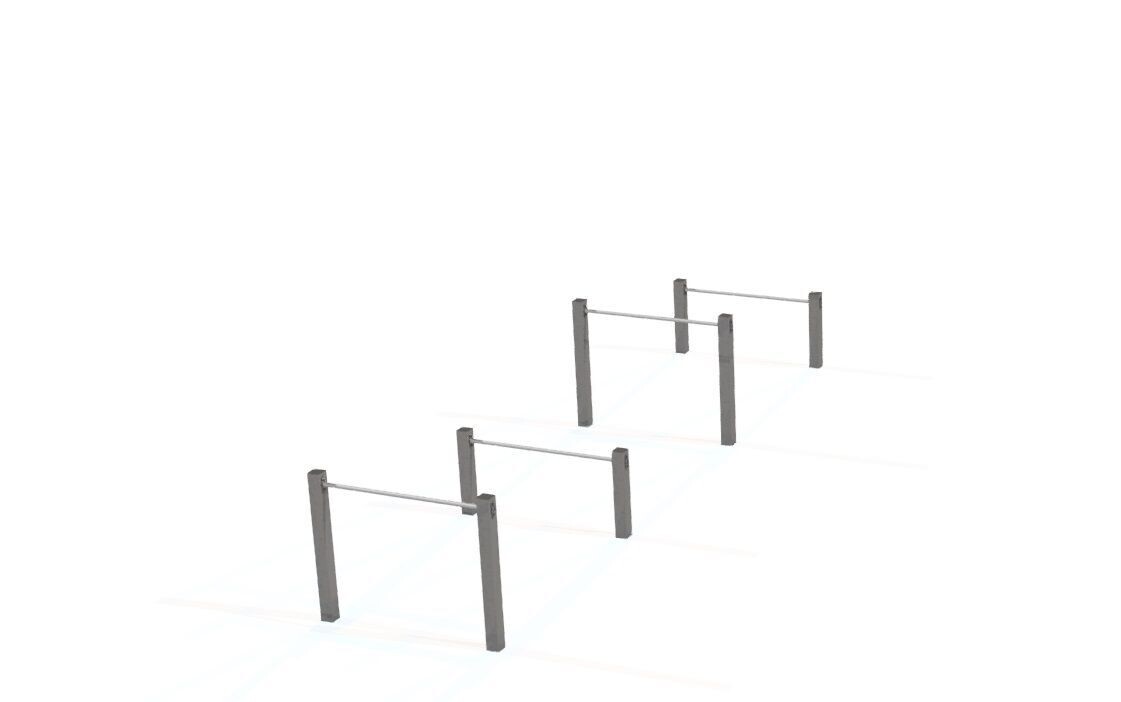 Station poutres dessus dessous - Référence SDESS - Acier inoxydable pour parcours sportif extérieur_0