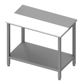 Table de decoupe centrale avec étagère 1300x600x900 avec planche en polyéthylène soudée - 933066130_0