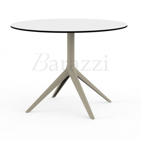 Table de restaurant ronde MARI-SOL 4 Medium - plateau HPL noir ou blanc - 3 diamètres au choix_0
