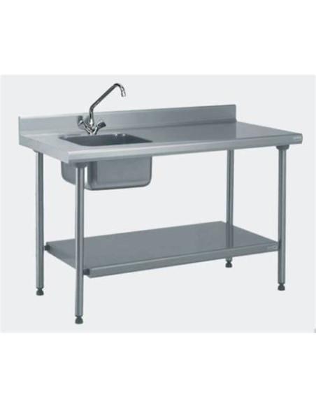 Table du chef inox TOURNUS EQUIPEMENT - un bac à gauche 400x400x250 mm - Référence : 424 854_0
