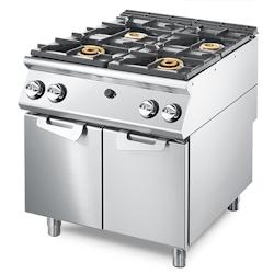 Virtus group Cuisinière à Gaz à 4 Brûleurs sur Soubassement avec Portes, Plateau de Travail Emboutie - Virtus - 0698142099152_0