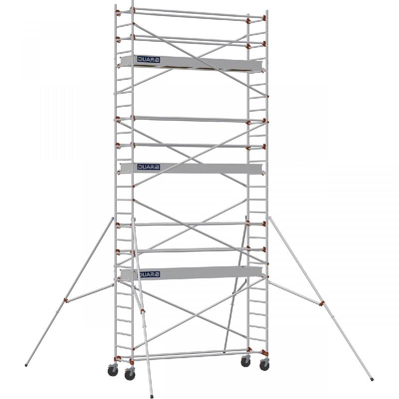 Échafaudage roulant aluminium AL 300 version standard - Hauteur de travail : 7,90 m - DUARIB - 613916_0