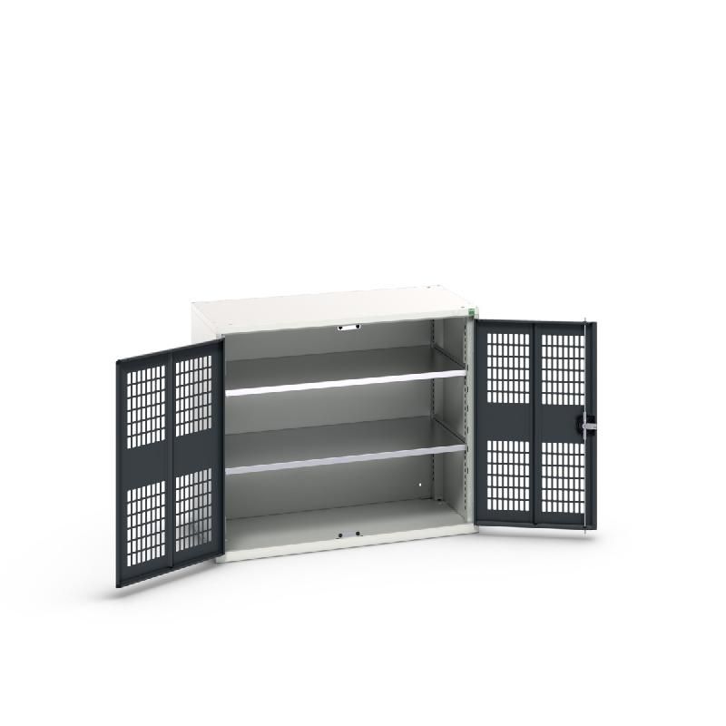 Armoire d'atelier Verso - Porte ventilée - 2 tablettes réglables - 1050x550x900mm_0