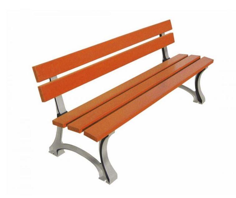 Banc public city, couleur chêne clair, longueur l2000_0