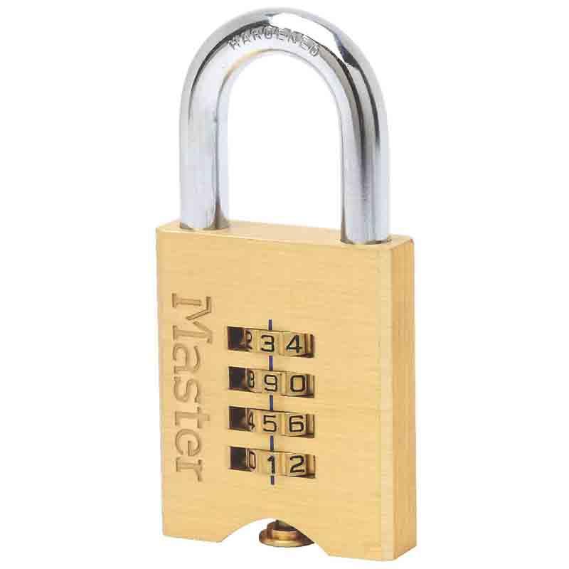 Cadenas haute sécurité en laiton massif - combinaison programmable 4 chiffres - 50 mm - Masterlock_0