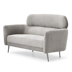 Canapé 2 places moderne avec haut dossier Damigal Tissu doux Gris taupe - gris 3327480077283_0
