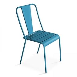 Oviala Business Chaise en métal bleu pacific - bleu acier 106494_0
