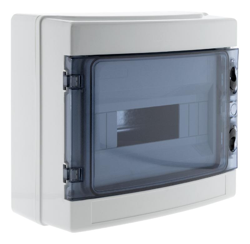 Coffret étanche IP65 8 modules - 1 rangée avec accessoires - Zenitech_0