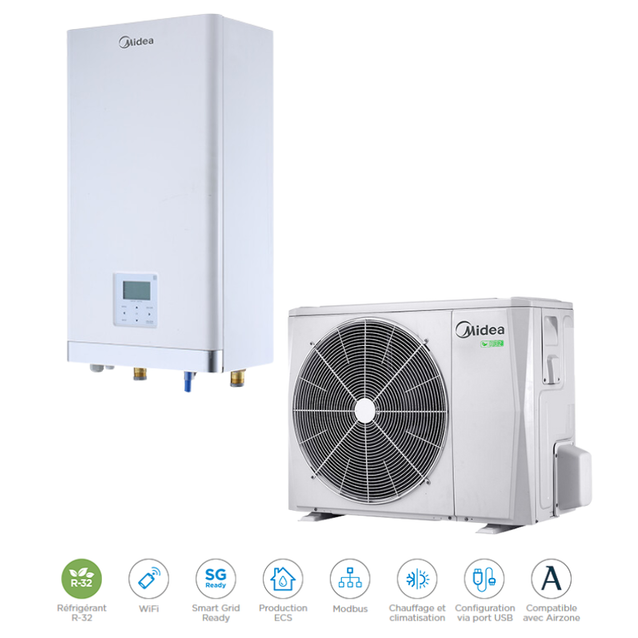Ensemble Pompe à chaleur Air / Eau - M-THERMUR A 12 12,1kW - Midea - MIDMTHERMUR12_0