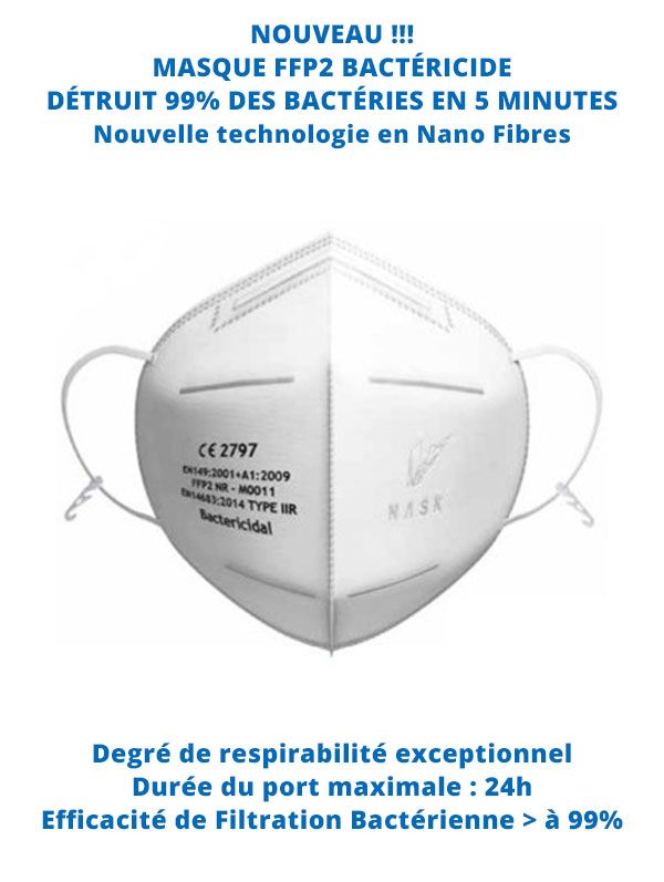 Ffp2 bactéricides masques en nano fibres nouvelle technologie pour professionnel_0